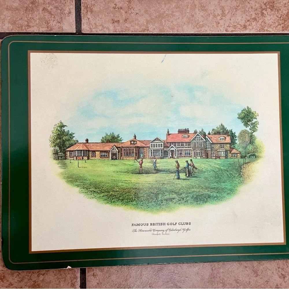 Set of 6 Vintage Golf Course Placemats 9/12 Inch